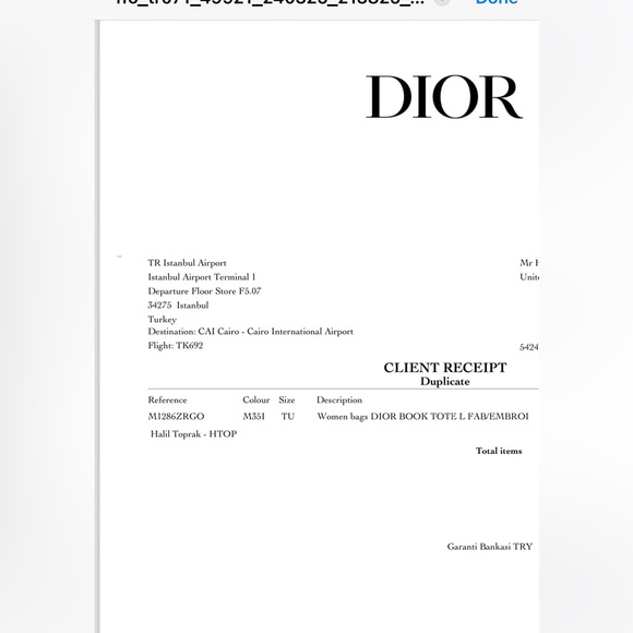 Dior large Book tote in Navy Blue. - Picture 16 of 16